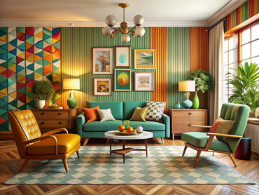 Interior design featuring retro art styles influencing modern decor