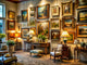 A stylish gallery showcasing vintage art pieces reflecting timeless elegance and trends of 2025.