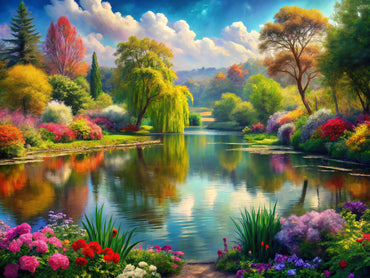 Impressionist landscape with vibrant colors and soft brush strokes reflecting modern artistic influence