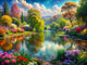Impressionist landscape with vibrant colors and soft brush strokes reflecting modern artistic influence