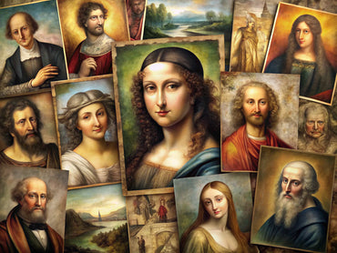 Collection of iconic art prints inspired by Leonardo Da Vinci's masterpieces