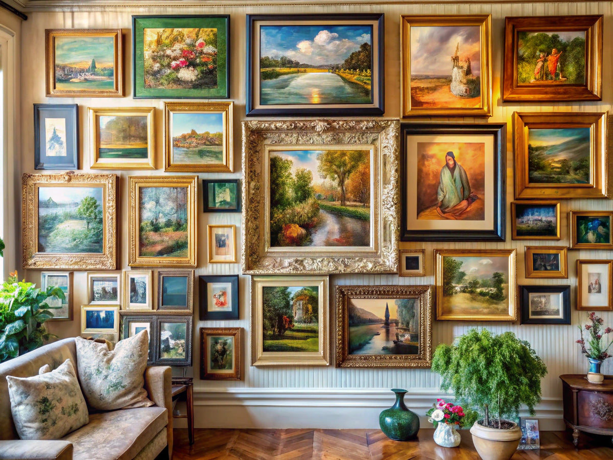 DIY gallery wall showcasing a classic art piece in a cozy home setting
