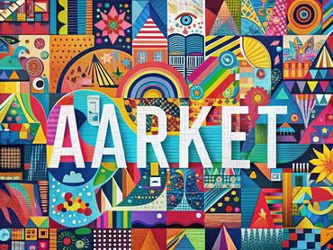 Abstract representation of art market trends with retro art elements