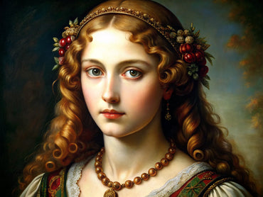 A beautiful Renaissance portrait showcasing intricate details and rich colors, perfect for modern decor.