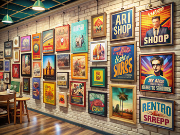 Comparison of vibrant retro canvas prints from two art shops