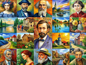 A blend of various art styles showcasing the evolution from Impressionism to Modern Art