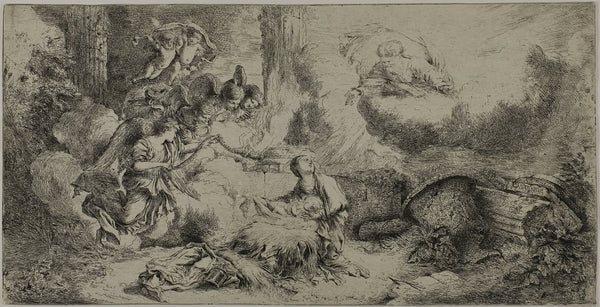The Nativity with God the Father and Angels.