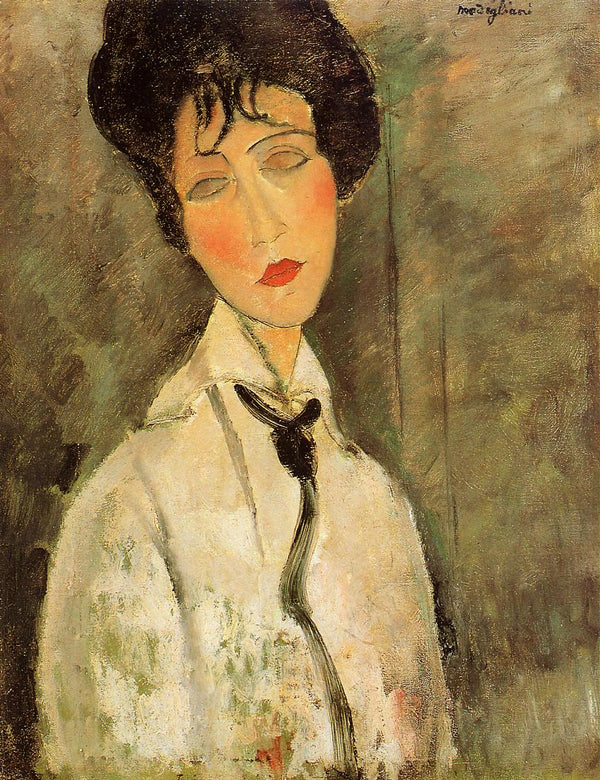 Portrait of a Woman in a Black Tie.